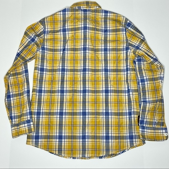 Enyce Mens Button Down Yellow Plaid Shirt size L - Picture 3 of 7